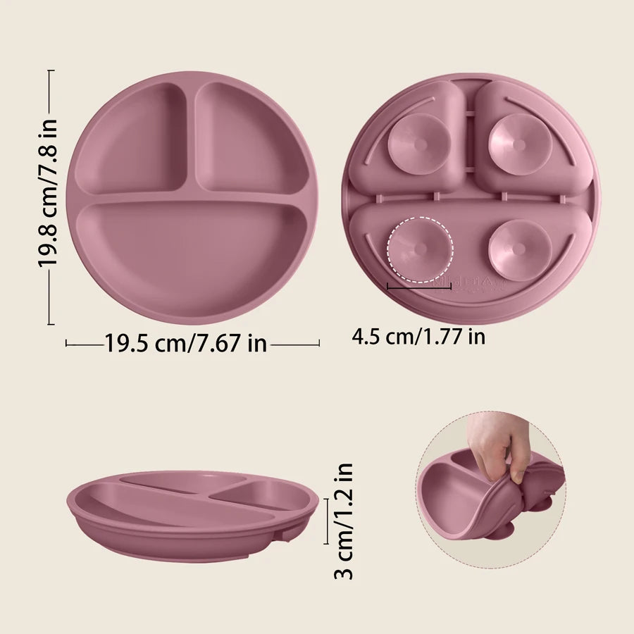 Assiette en Silicone Bébé Antidérapante