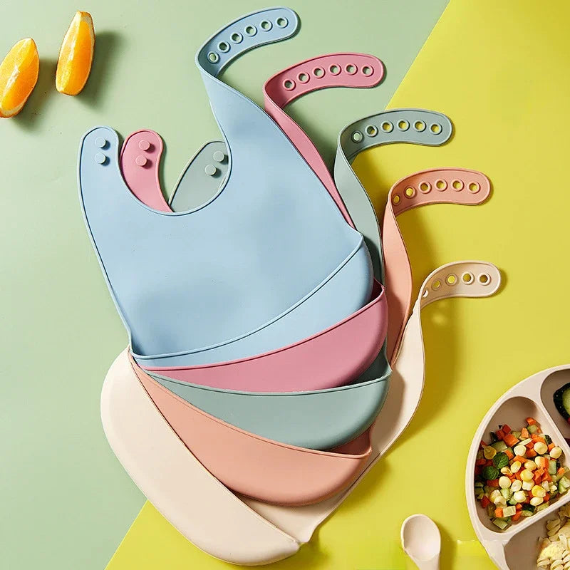 🧸 Bavoir Bébé Imperméable en Silicone